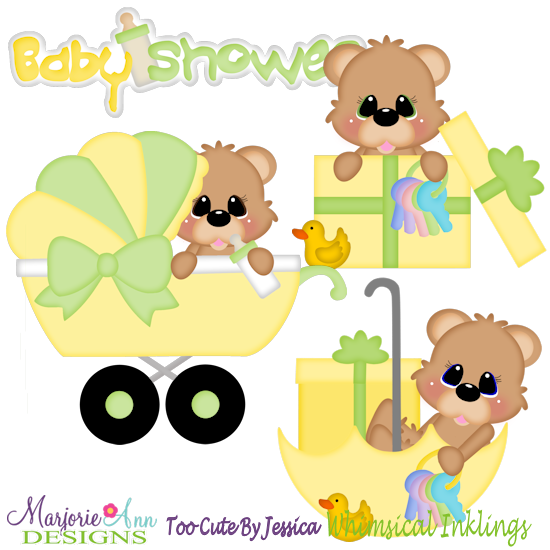 Baby Shower Bears-Neutral SVG Cutting Files Includes Clipart - Click Image to Close